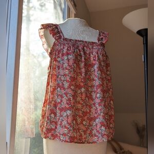 LOFT Flutter Sleeve Floral Top